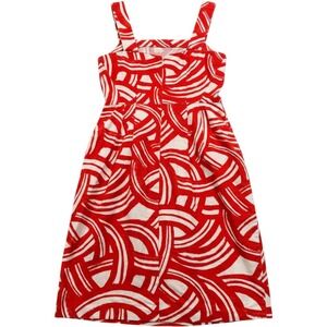 Banana Republic Sheath Dress Women's 2 Red White Swirl Breathable Summer Light